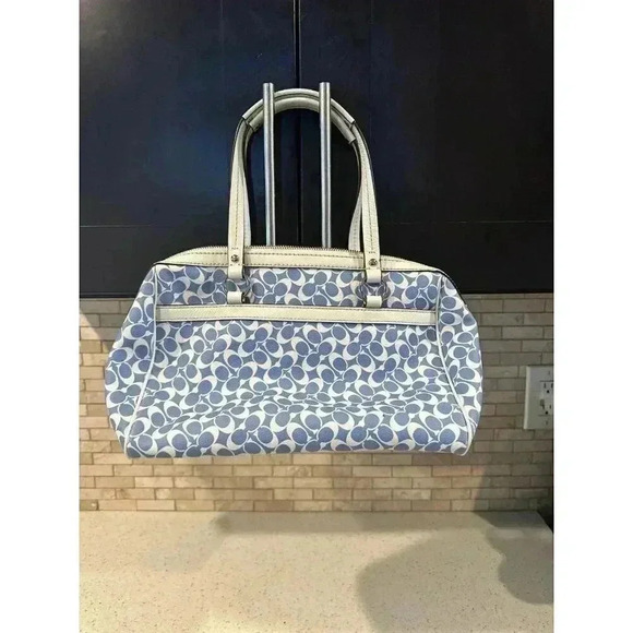 Coach Signature Heritage Chelsea Tote Blue/White (g3) - Picture 1 of 4